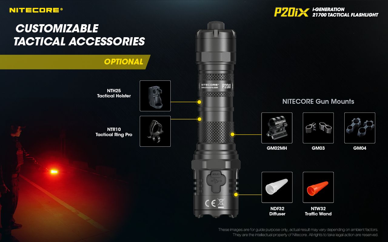 Nitecore P20iX 4000lm taktická svítilna, USB-C, odolná outdoorová svítilna s jasnými LEDkami!
