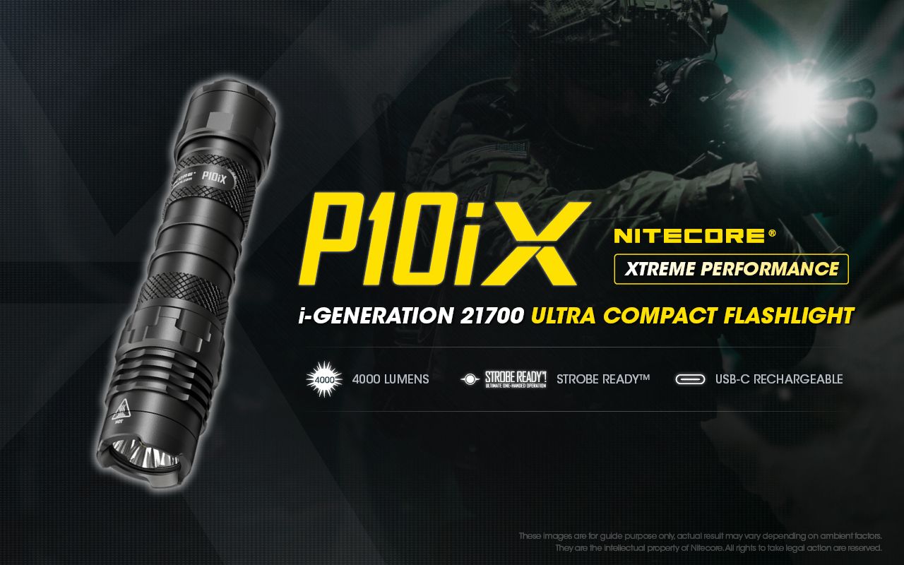 Nitecore P10iX LED svítilna 4000 lumenů – Výkonná outdoorová taktická svítilna, spolehlivá!