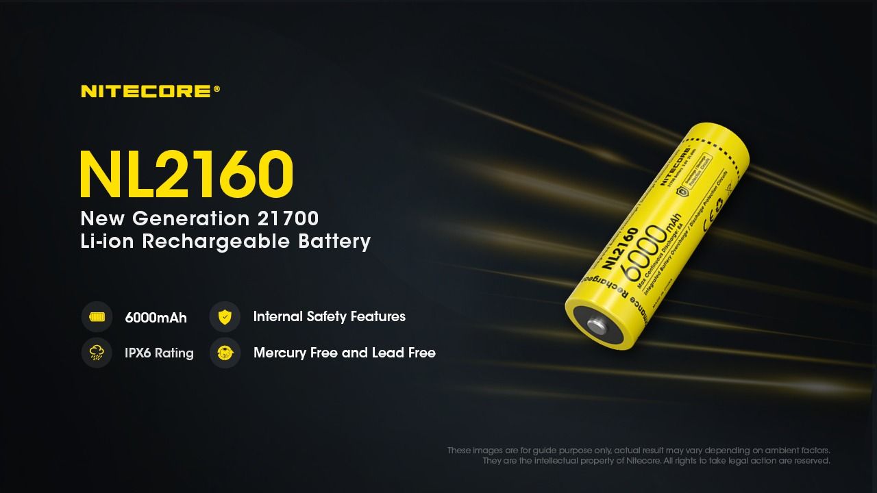 NITECORE NL2160 Dobíjecí Baterie 21700, 6000mAh Li-ion – Vysoká Kapacita, Bezpečnost pro Elektroniku!