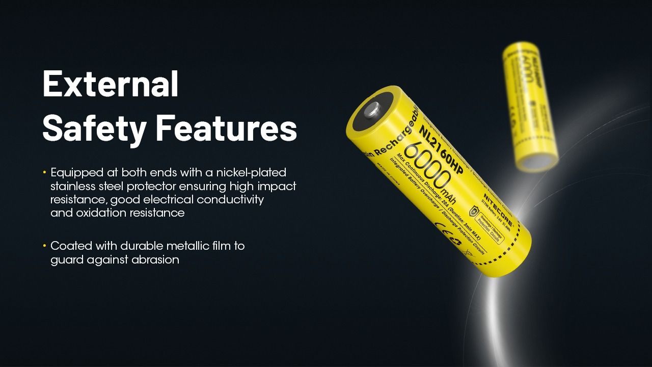 NITECORE NL2160HP 6000mAh 21700 USB-C dobíjecí baterie, vysoká kapacita, kompaktní na cesty