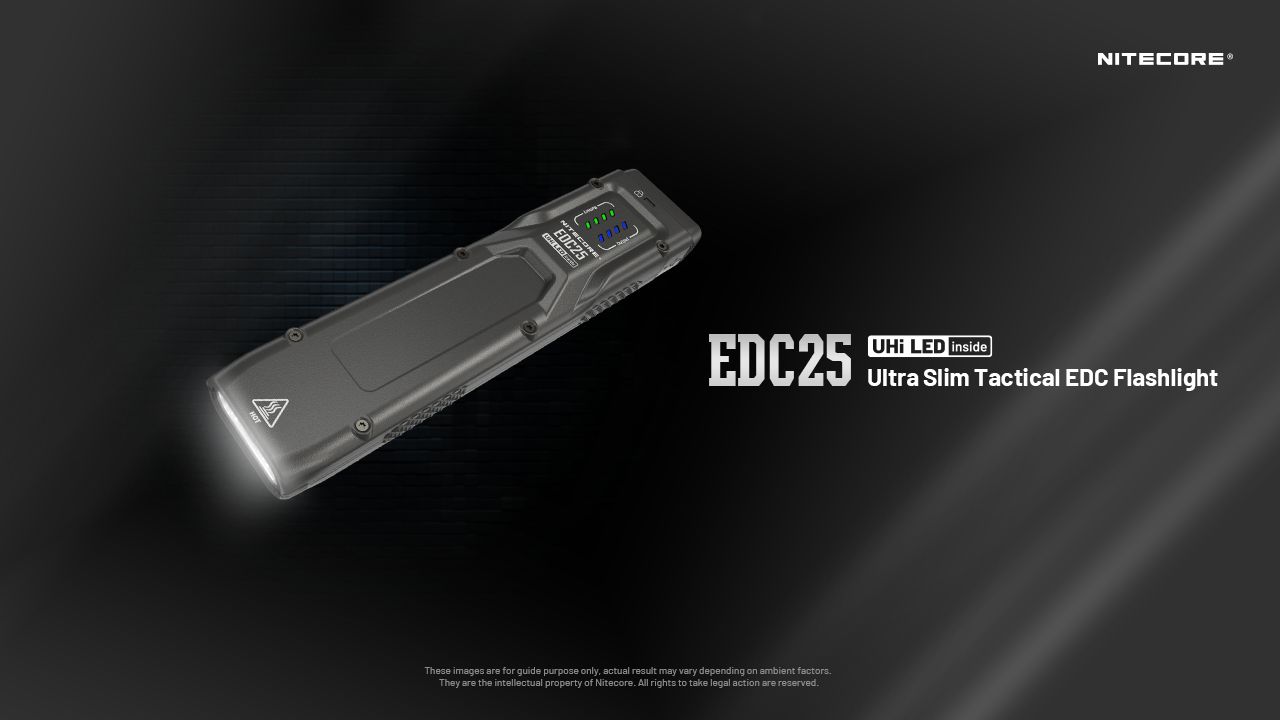 Nitecore EDC25 Kompaktní 3000 Lumen USB-C Svítilna Všestranná Venkovní Vysoký Lumen EDC Svítilna