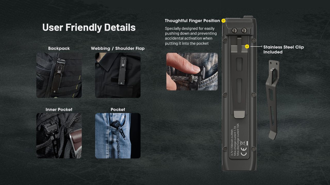 Nitecore EDC25 Kompaktní 3000 Lumen USB-C Svítilna Všestranná Venkovní Vysoký Lumen EDC Svítilna