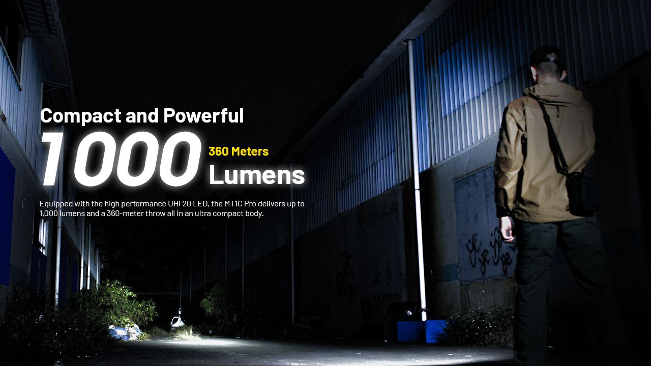 Nitecore MT1C Pro: Kompaktní EDC baterka 1000lm, 360m dosah – ideální pro outdoor i nouzové použití!