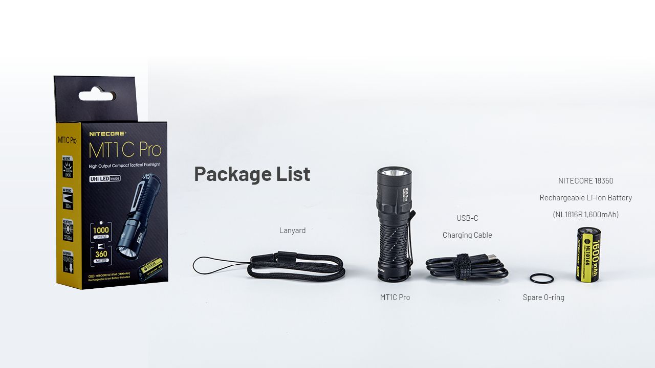 Nitecore MT1C Pro: Kompaktní EDC baterka 1000lm, 360m dosah – ideální pro outdoor i nouzové použití!