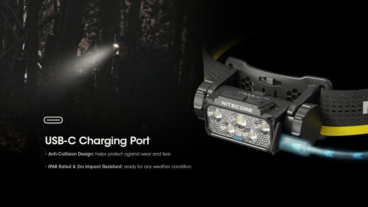 Nitecore HC60 UHE LED dobíjecí světlo 1600 lumenů, outdoorové, robustní design, dlouhá výdrž