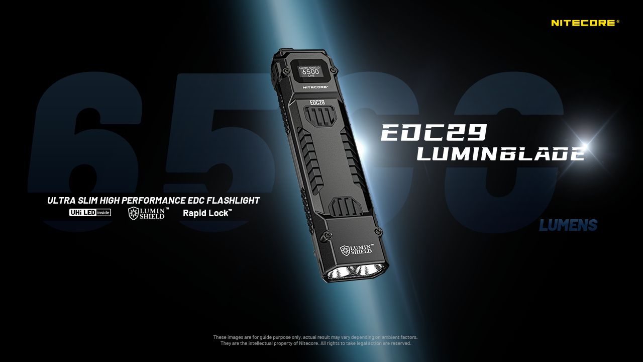 NITECORE EDC29: 6500 Lumenů USB-C Svítilna, Vysoká Svítivost, Multifunkční Lehká EDC Svítilna