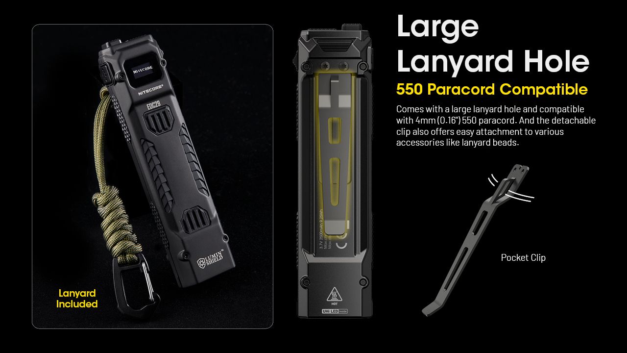 NITECORE EDC29: 6500 Lumenů USB-C Svítilna, Vysoká Svítivost, Multifunkční Lehká EDC Svítilna