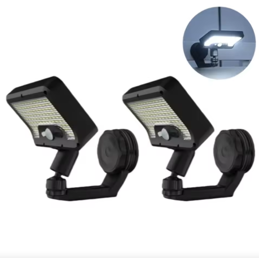 Magnetic Solar Security Lights Outdoor, Motion Sensor, 92 LED, 600 Lumens, IP65 Waterproof, 2 Pack