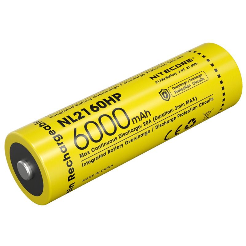 NITECORE NL2160HP 6000mAh 21700 USB-C dobíjecí baterie, vysoká kapacita, kompaktní na cesty