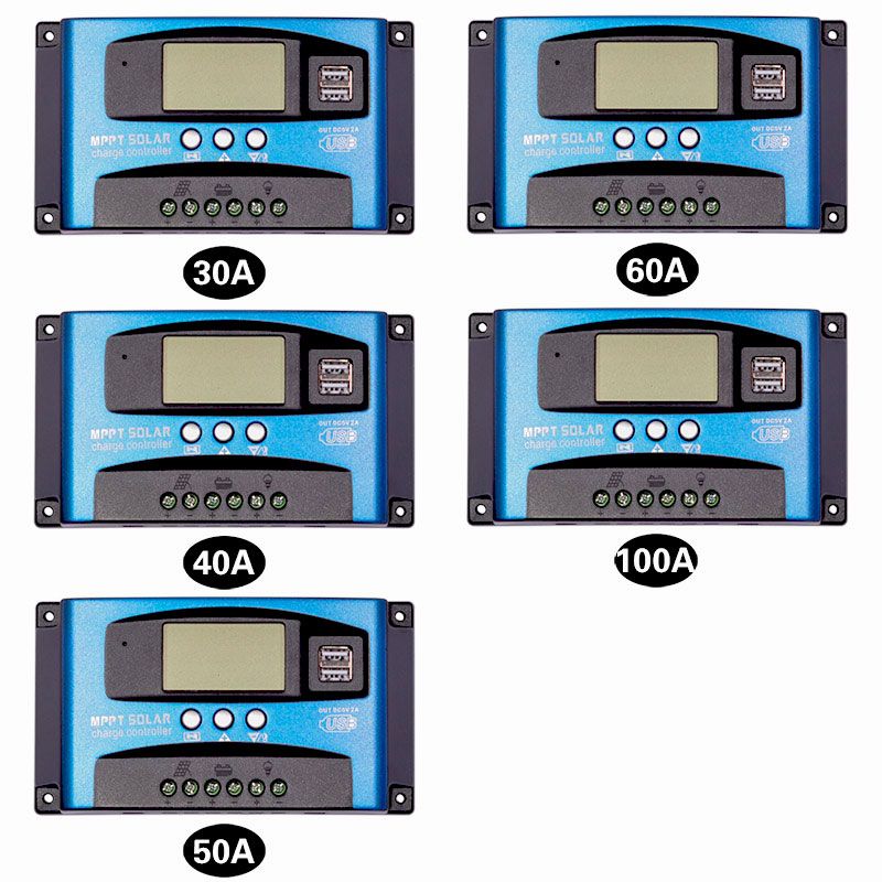 MPPT Solární Regulátor Nabíjení 30-100A s Duálním USB 5V & LCD Displejem - Efektivní Řízení Energie & Nabíjení Baterií