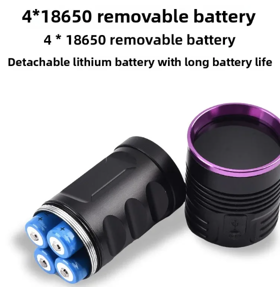 365nm UV Flashlight 120W USB-C Rechargeable Black Light with UV Glasses for Pet Urine Detection