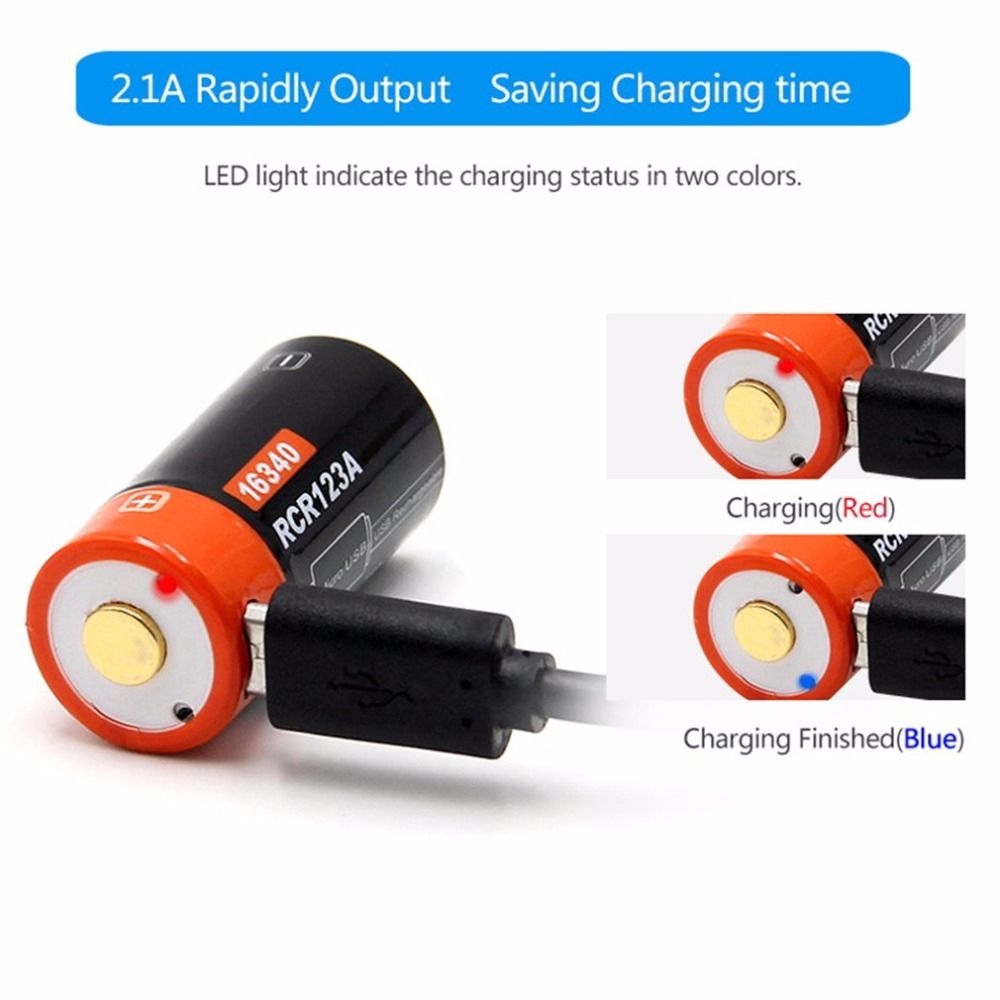 Nabíjecí 16340 Li-ion baterie 650mAh 3.7V s Micro USB – Dlouhá životnost a efektivní nabíjení