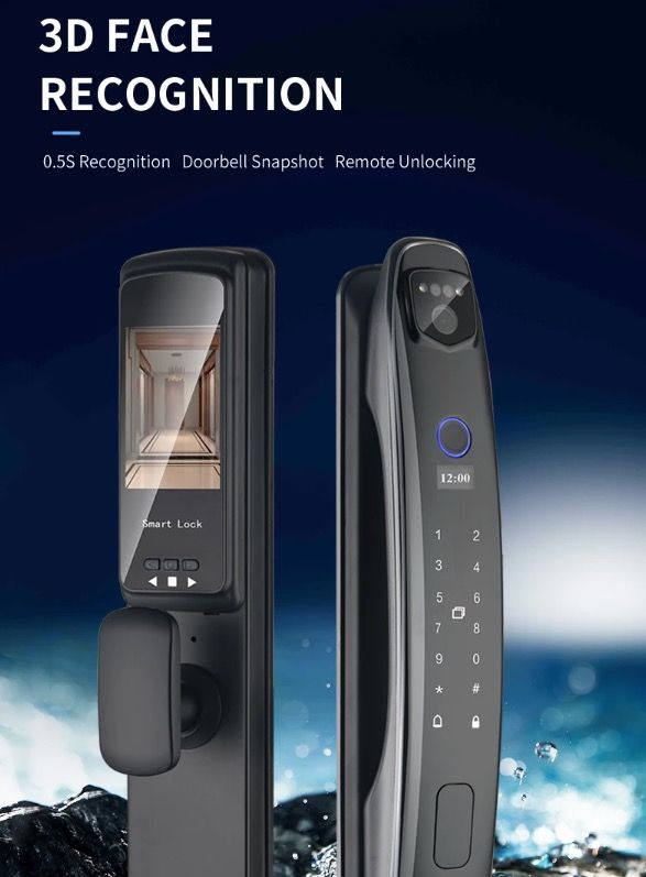 3D Inteligentní Zámek Dveří s Kamerou | Biometrické Odemykání & Smart Home Security pro Klidnou Mysl