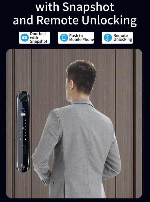 3D Inteligentní Zámek Dveří s Kamerou | Biometrické Odemykání & Smart Home Security pro Klidnou Mysl