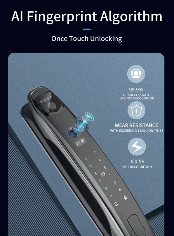 3D Inteligentní Zámek Dveří s Kamerou | Biometrické Odemykání & Smart Home Security pro Klidnou Mysl
