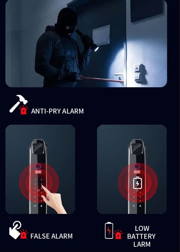 3D Inteligentní Zámek Dveří s Kamerou | Biometrické Odemykání & Smart Home Security pro Klidnou Mysl