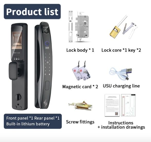 3D Inteligentní Zámek Dveří s Kamerou | Biometrické Odemykání & Smart Home Security pro Klidnou Mysl