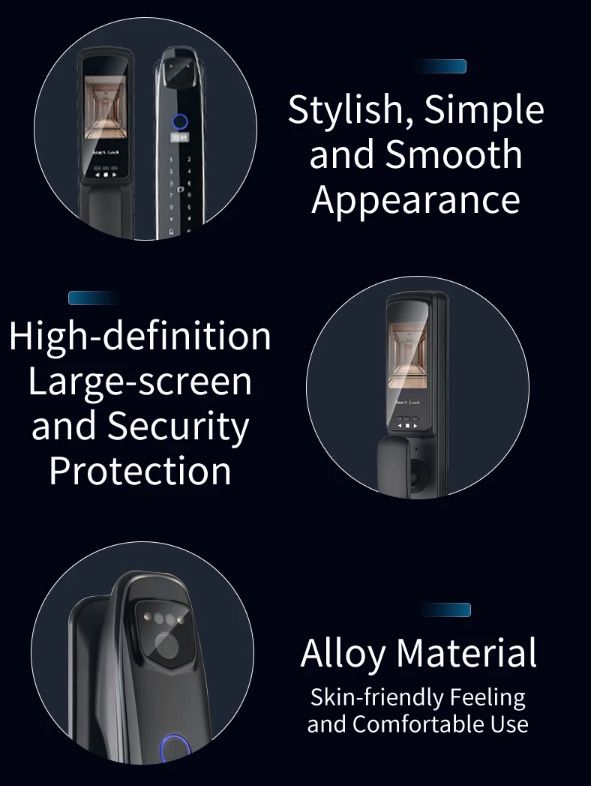 3D Inteligentní Zámek Dveří s Kamerou | Biometrické Odemykání & Smart Home Security pro Klidnou Mysl