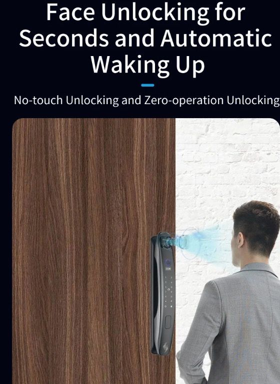 3D Inteligentní Zámek Dveří s Kamerou | Biometrické Odemykání & Smart Home Security pro Klidnou Mysl