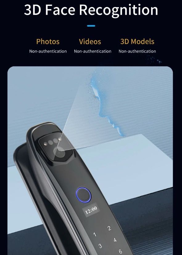 3D Inteligentní Zámek Dveří s Kamerou | Biometrické Odemykání & Smart Home Security pro Klidnou Mysl