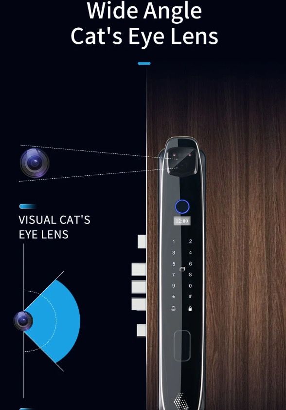 3D Inteligentní Zámek Dveří s Kamerou | Biometrické Odemykání & Smart Home Security pro Klidnou Mysl