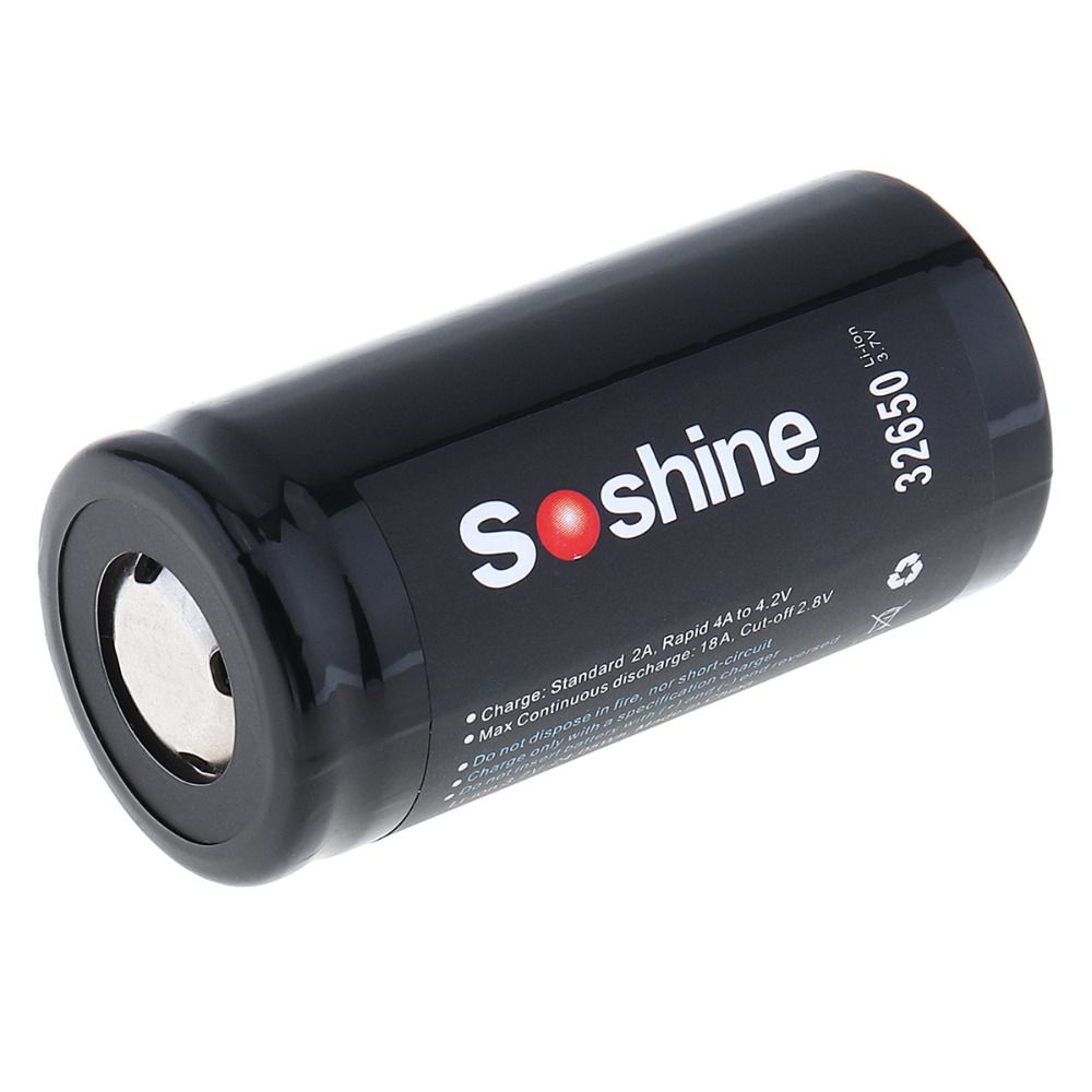 Soshine 32650 Li-ion 6500mAh 3.7V dobíjecí baterie pro elektrická kola s ochranou PCB