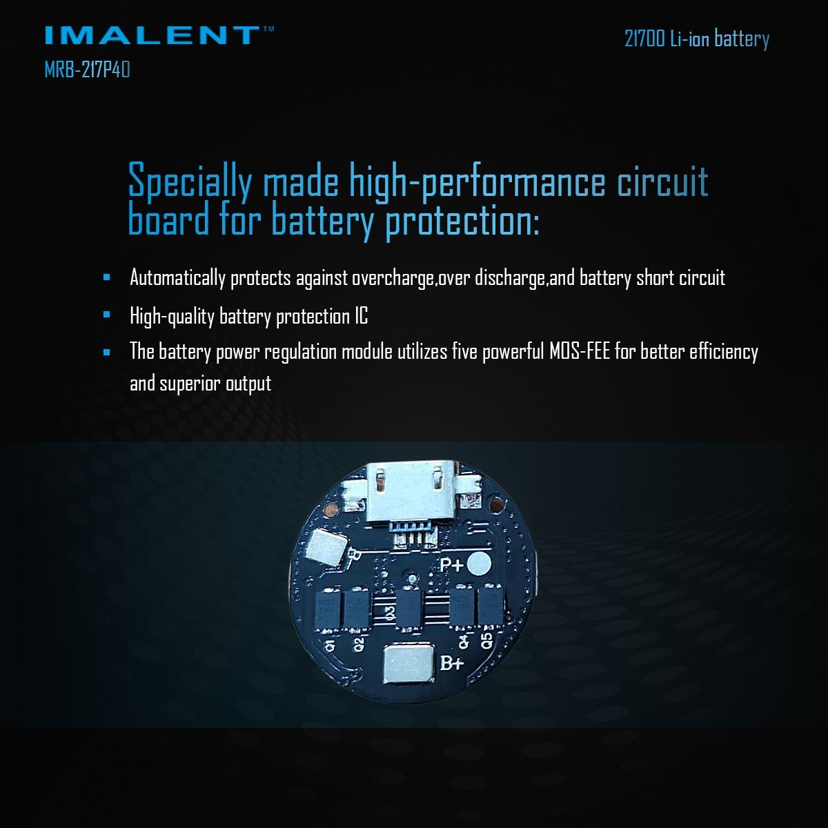 IMALENT MRB-217P40 Baterie 21700 4000mAh Dobíjecí Type-C | Vysoká Kapacita pro Svítilny Elektroniku