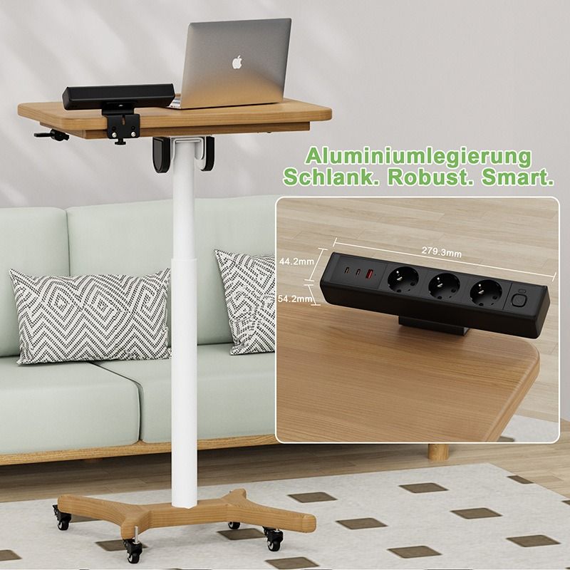 Stolní svorka Napájecí lišta s Rychlým Nabíjením USB-C/A, EU Zásuvky, Přepěťová Ochrana pro Kancelářský Nábytek