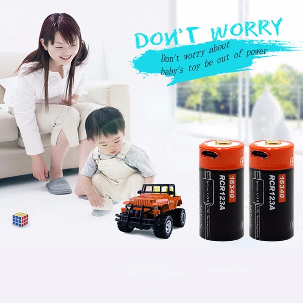 Nabíjecí 16340 Li-ion baterie 650mAh 3.7V s Micro USB – Dlouhá životnost a efektivní nabíjení