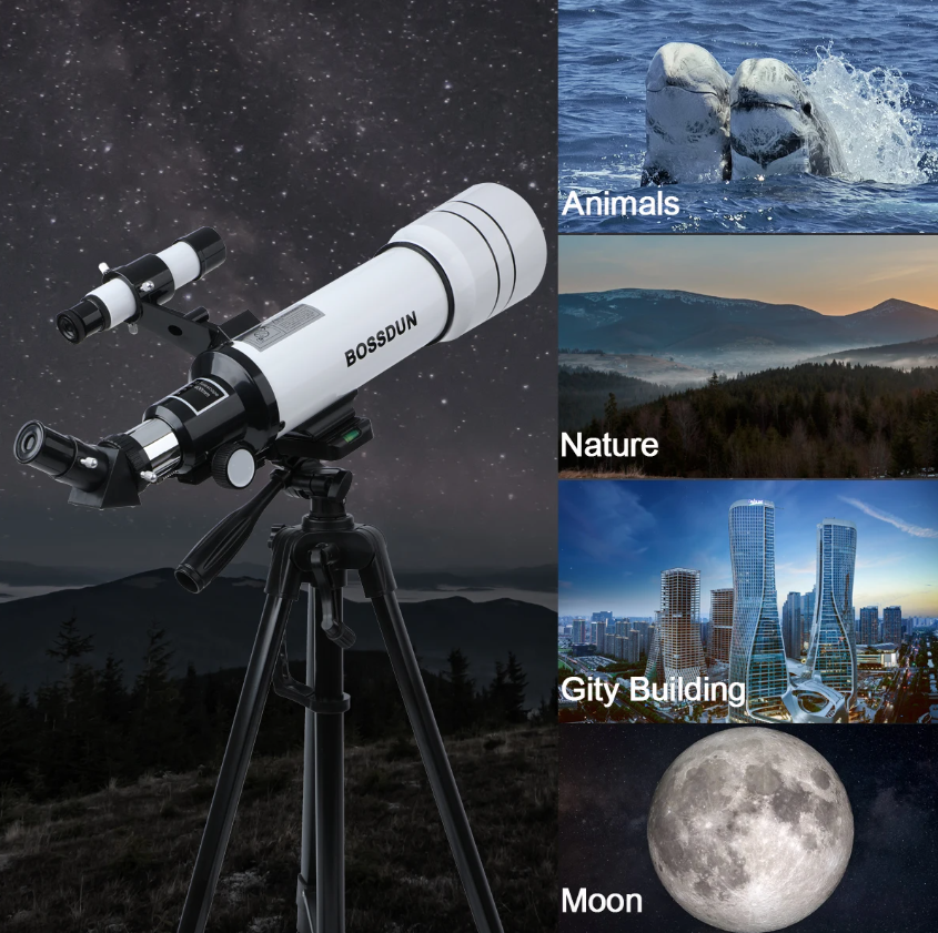 Bossdun 333X Dětský Profesionální Astronomický Dalekohled pro Průzkum Vesmíru & Pozorování Měsíce