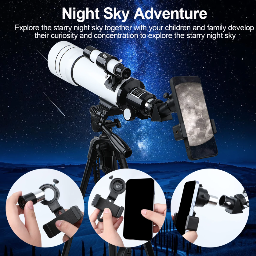 Bossdun 333X Dětský Profesionální Astronomický Dalekohled pro Průzkum Vesmíru & Pozorování Měsíce