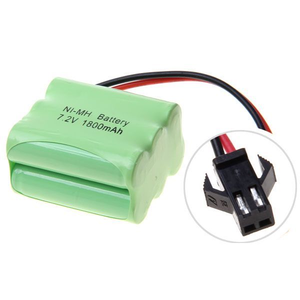 Ekologický 7.2V 1800mAh Ni-MH nabíjecí bateriový set pro zařízení s vysokým odběrem s konektorem SM pro dlouhé používání