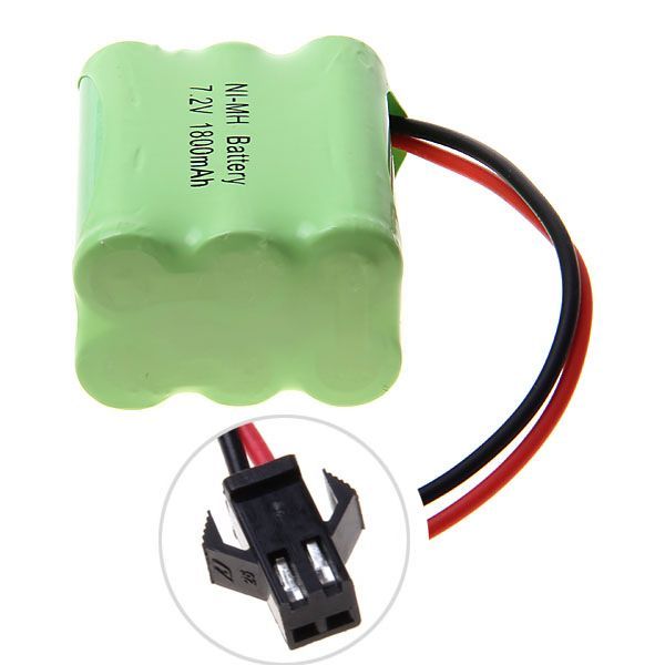 Ekologický 7.2V 1800mAh Ni-MH nabíjecí bateriový set pro zařízení s vysokým odběrem s konektorem SM pro dlouhé používání