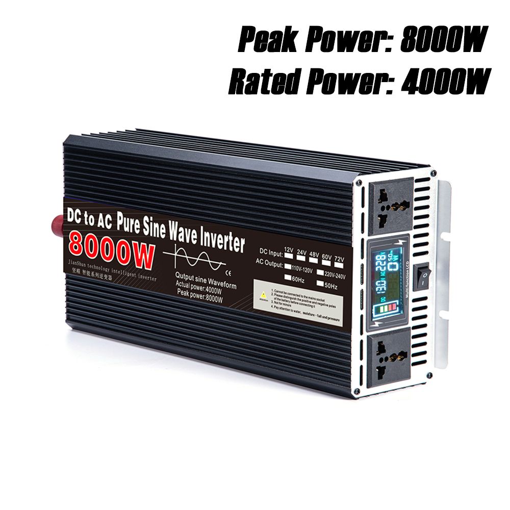 Čistý sinusový měnič 3000W až 8000W pro obytné vozy DC 12V 24V na AC 110V 220V Vysoce kvalitní kompaktní energetický systém