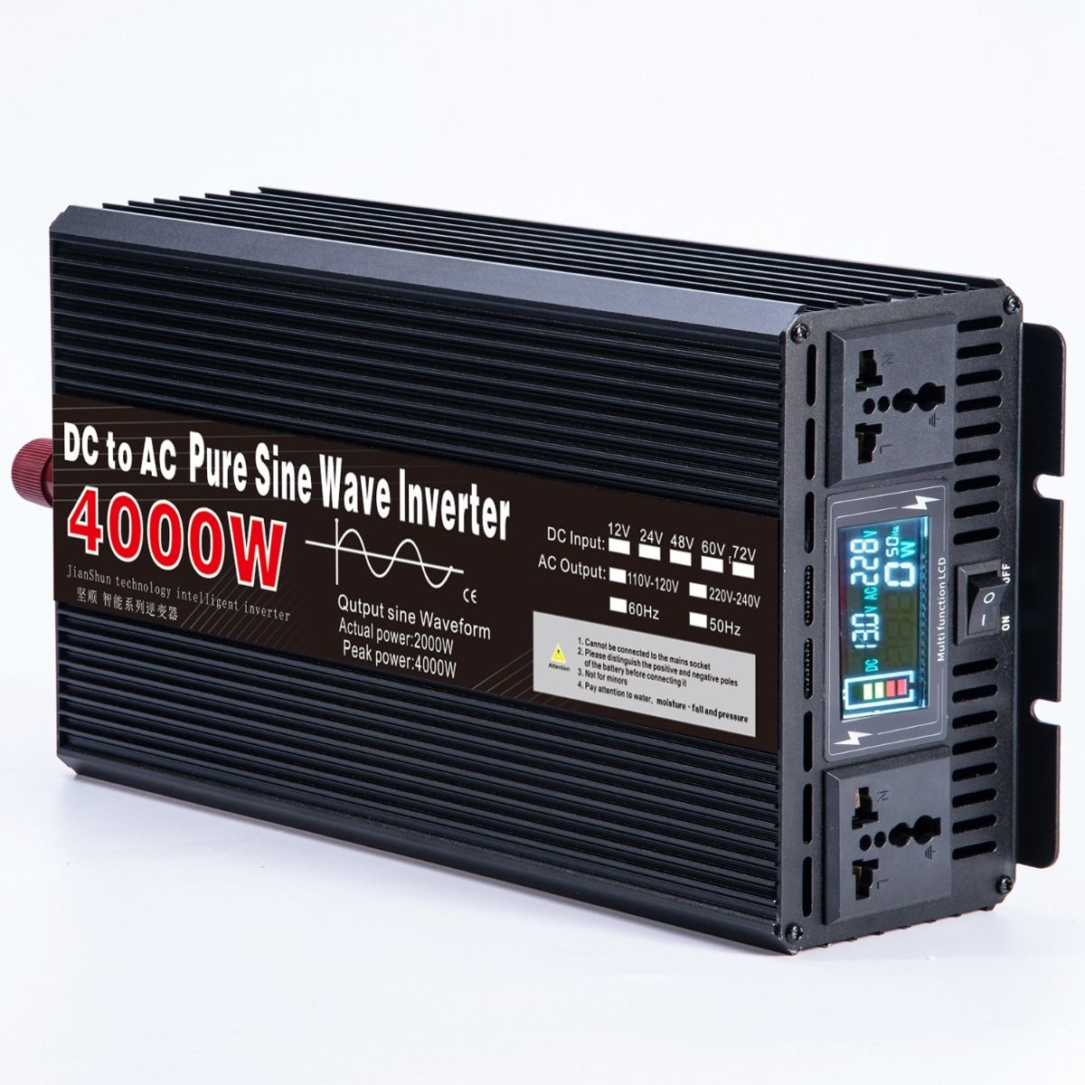 Čistý sinusový měnič 3000W až 8000W pro obytné vozy DC 12V 24V na AC 110V 220V Vysoce kvalitní kompaktní energetický systém