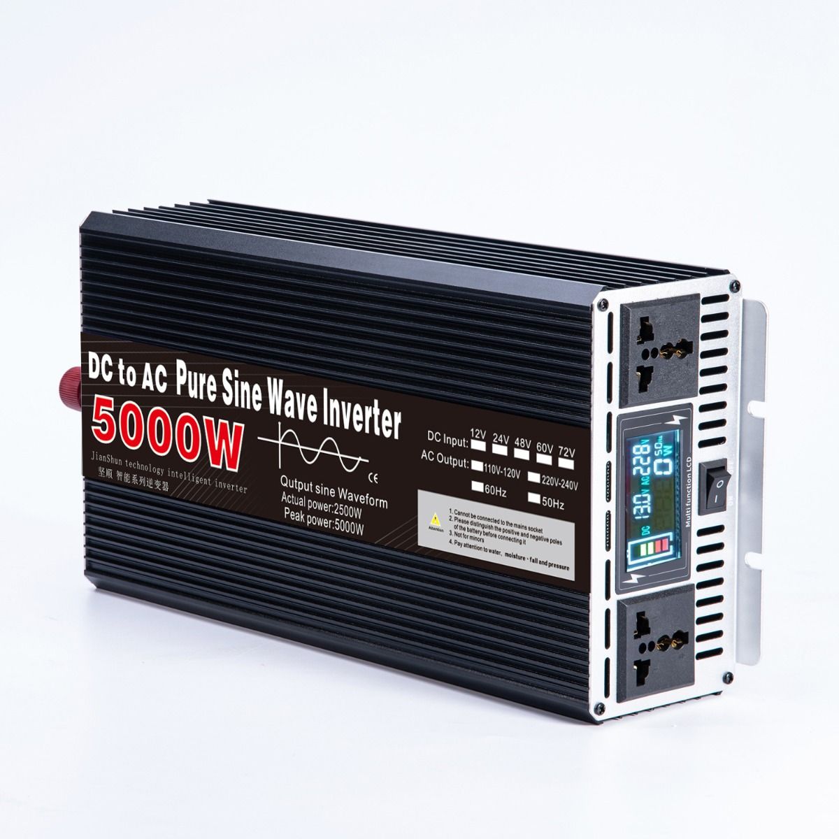 Čistý sinusový měnič 3000W až 8000W pro obytné vozy DC 12V 24V na AC 110V 220V Vysoce kvalitní kompaktní energetický systém