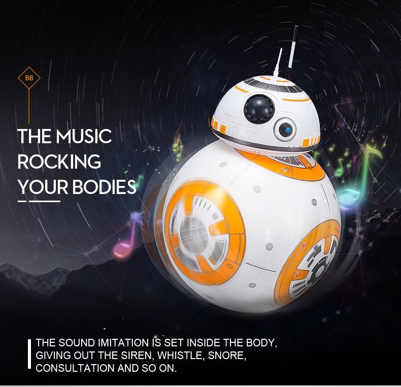 Star Wars BB-8 dálkově ovládaný robot 20,5 cm inteligentní RC hračka s 360° rotací zábava pro děti i sběratele