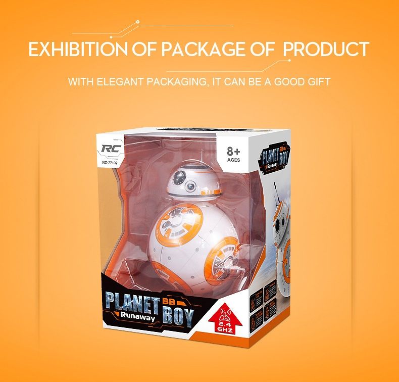 Star Wars BB-8 dálkově ovládaný robot 20,5 cm inteligentní RC hračka s 360° rotací zábava pro děti i sběratele