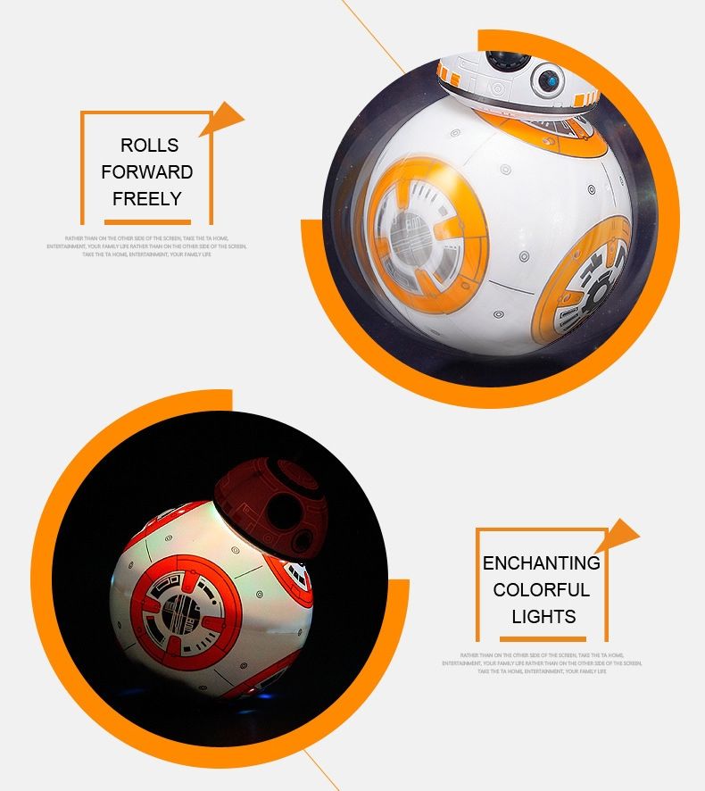 Star Wars BB-8 dálkově ovládaný robot 20,5 cm inteligentní RC hračka s 360° rotací zábava pro děti i sběratele