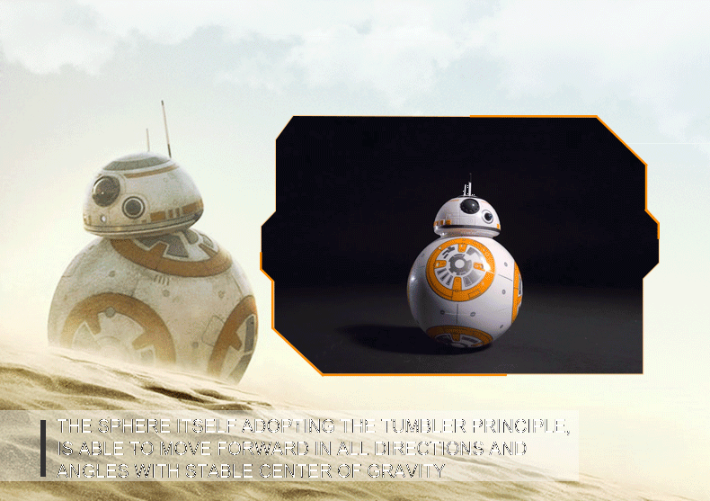 Star Wars BB-8 dálkově ovládaný robot 20,5 cm inteligentní RC hračka s 360° rotací zábava pro děti i sběratele