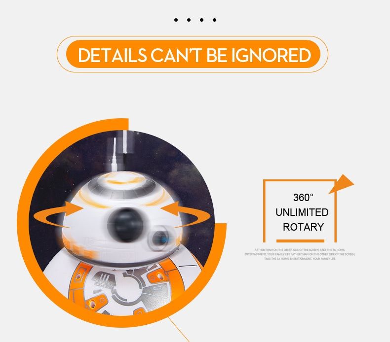 Star Wars BB-8 dálkově ovládaný robot 20,5 cm inteligentní RC hračka s 360° rotací zábava pro děti i sběratele