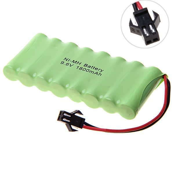 9,6 V AA 1800 mAh Ni-MH dobíjecí baterie s konektorem SM pro dálkově ovládaná vozidla, ekologická, vysokokapacitní