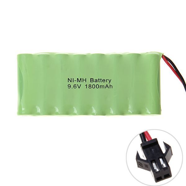 9,6 V AA 1800 mAh Ni-MH dobíjecí baterie s konektorem SM pro dálkově ovládaná vozidla, ekologická, vysokokapacitní
