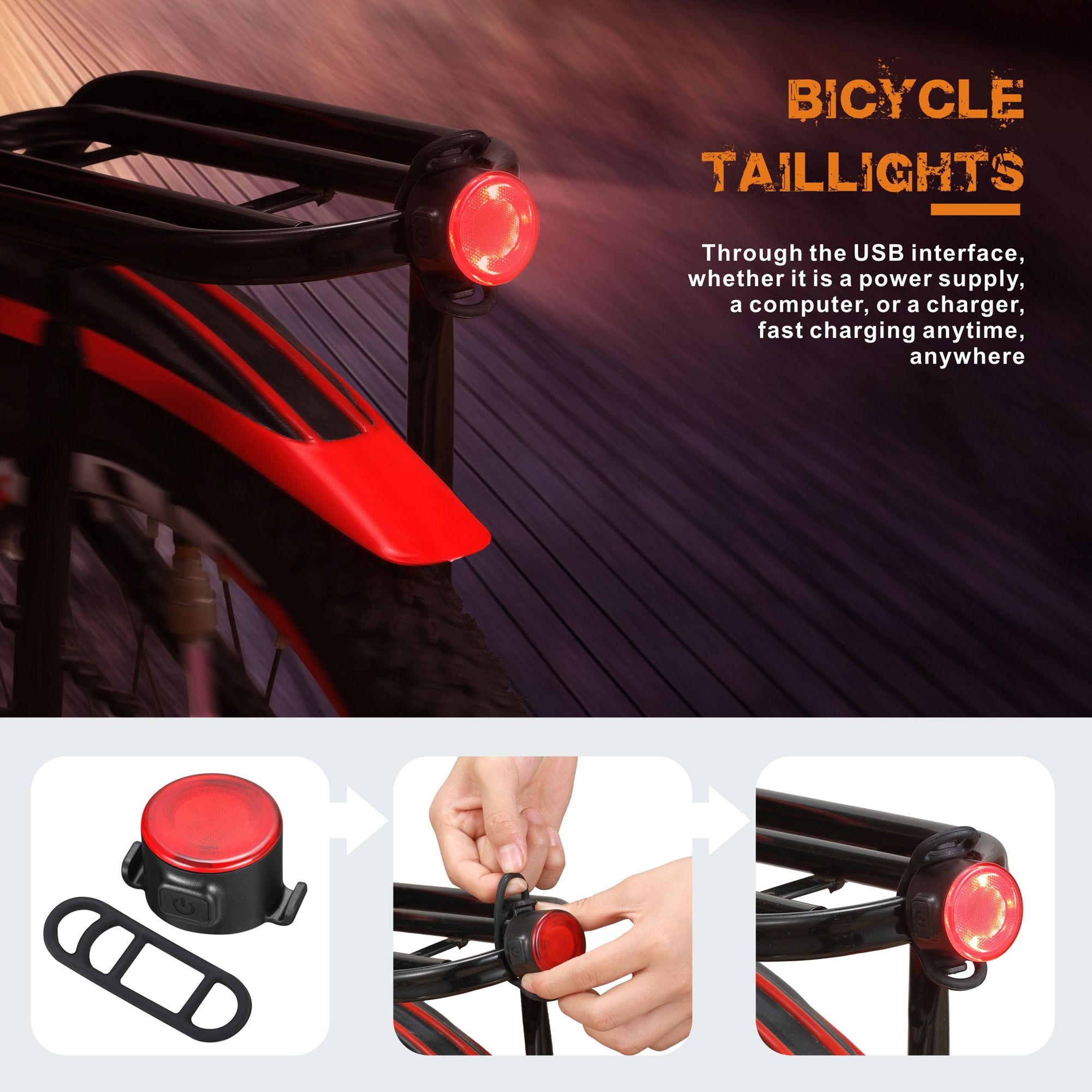 NiteBeam BR05 Svítilny na kolo 5000 lumenů, USB nabíjecí, nezbytná výbava pro bezpečnost při cyklistice s funkcí powerbanky