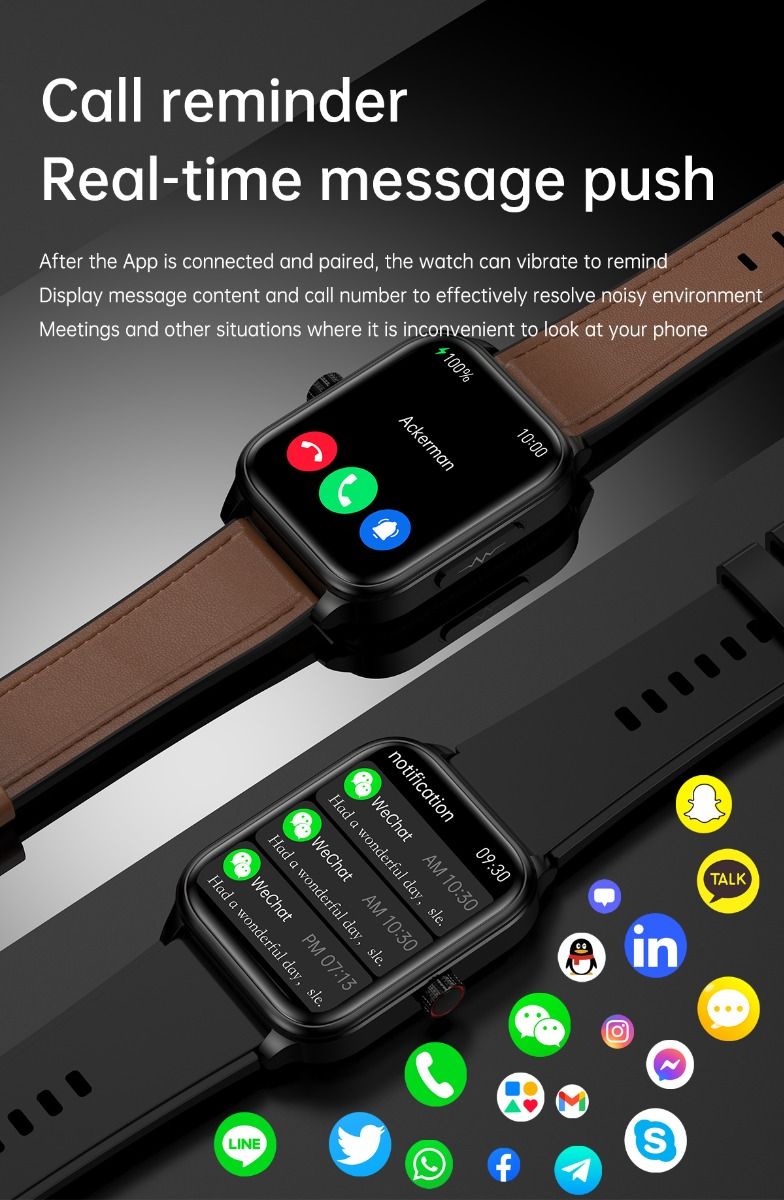 ET540 Krevní glukóza EKG Tělesná teplota Krevní tlak Kyslík v krvi Srdeční tep Bluetooth hovory Chytré hodinky Fitness tracker