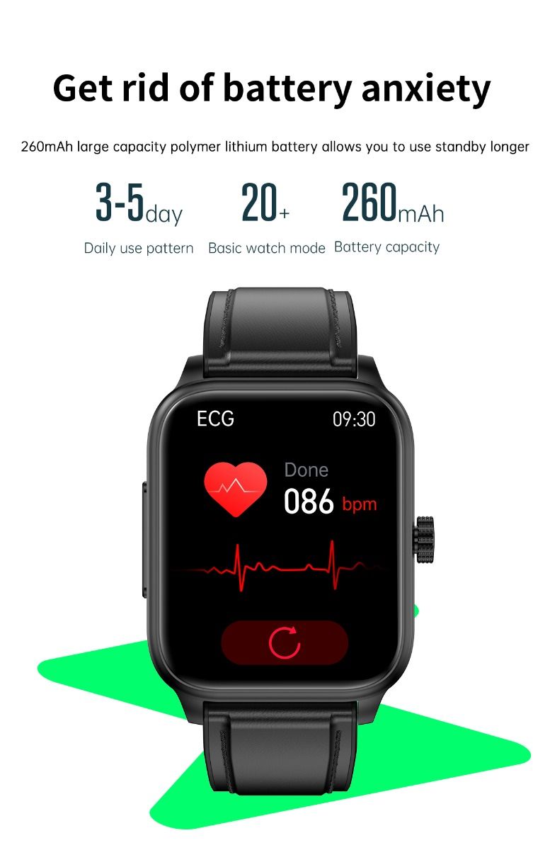 ET540 Krevní glukóza EKG Tělesná teplota Krevní tlak Kyslík v krvi Srdeční tep Bluetooth hovory Chytré hodinky Fitness tracker