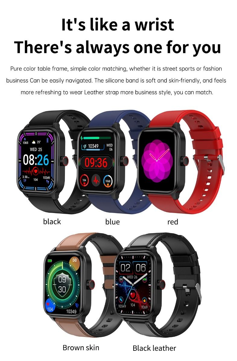 ET540 Krevní glukóza EKG Tělesná teplota Krevní tlak Kyslík v krvi Srdeční tep Bluetooth hovory Chytré hodinky Fitness tracker
