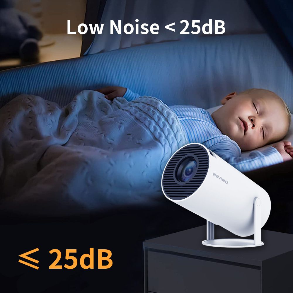 Projektor HY300 WiFi 6 Full HD 1280P Android 11 Inteligentní přenosný LED Mini projektor pro domácí kino