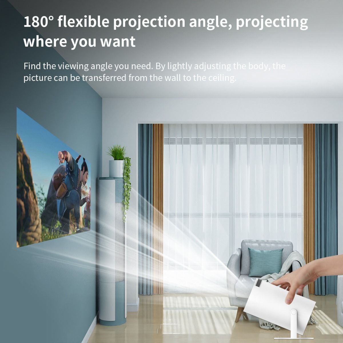 Projektor HY300 WiFi 6 Full HD 1280P Android 11 Inteligentní přenosný LED Mini projektor pro domácí kino