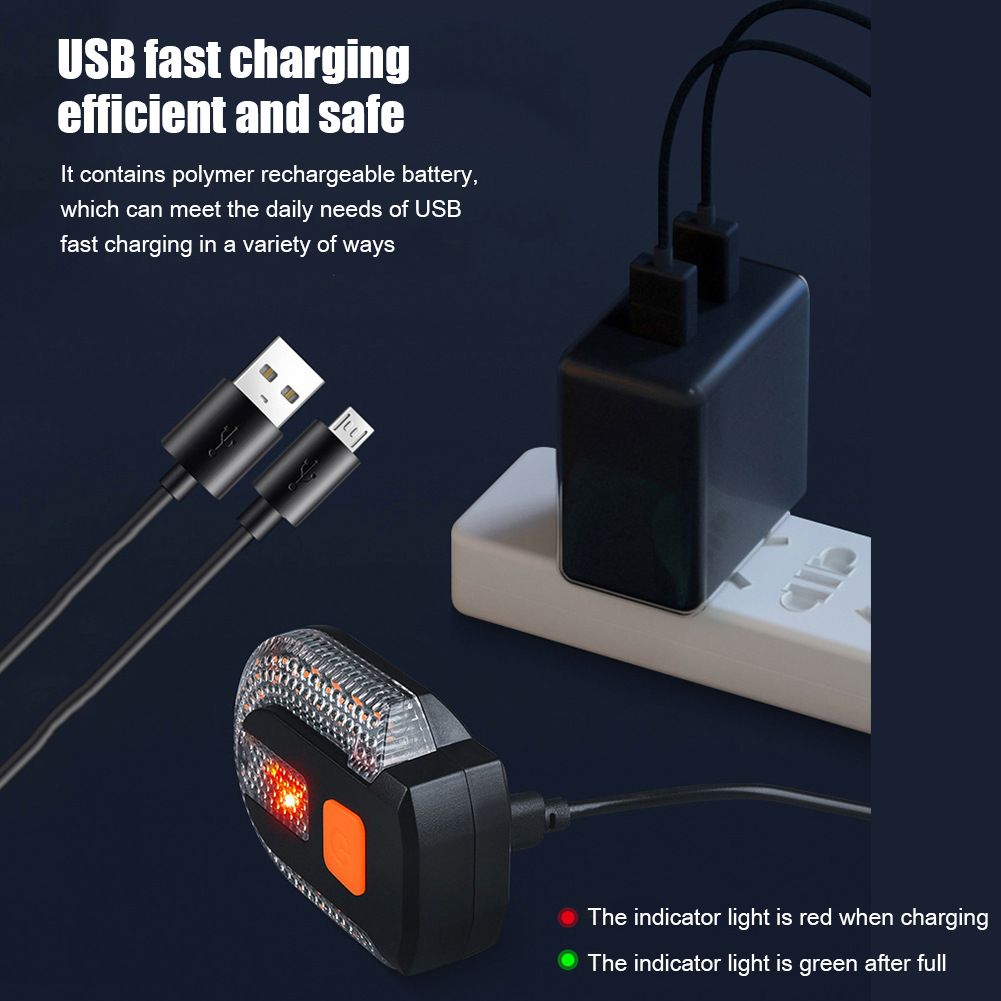 USB dobíjecí zadní blinkr na kolo LED lampa bezpečnostní doplněk pro viditelnost cyklisty